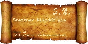 Stettner Nikodémia névjegykártya